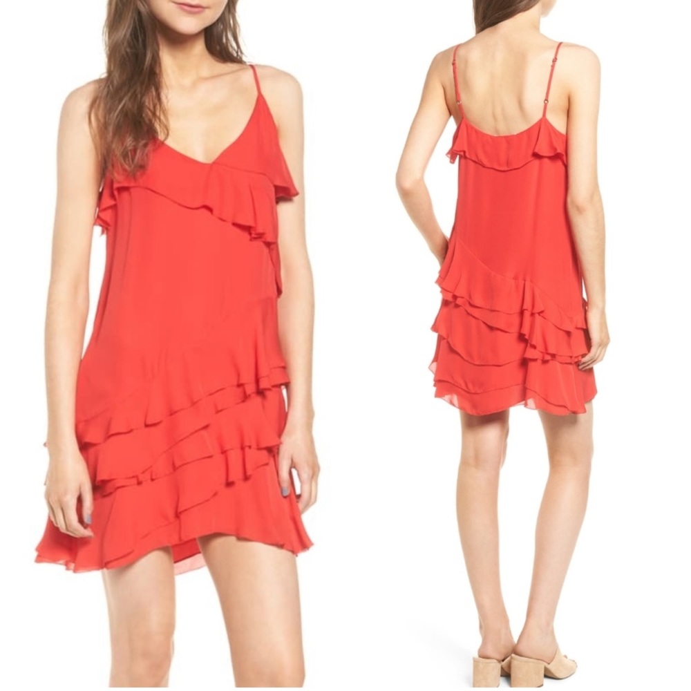 Parker Athens Ruffle Silk Dress